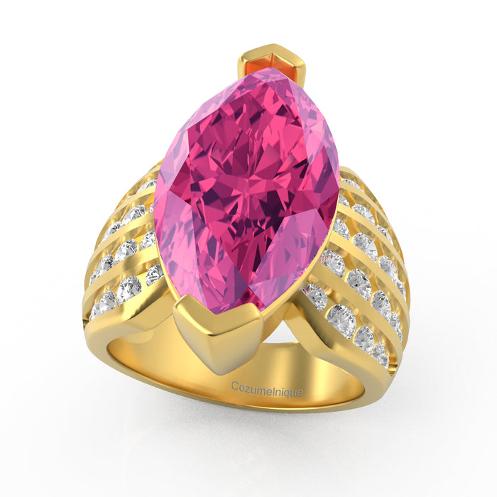 “Marquise Mama" Ring with 8.05ct Pink Rose