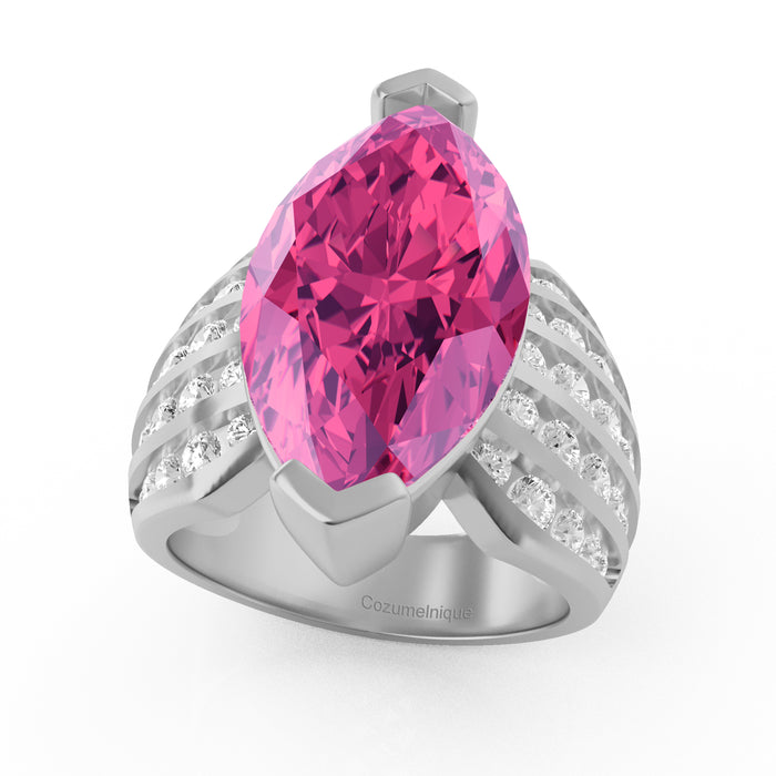 “Marquise Mama" Ring with 8.05ct Pink Rose