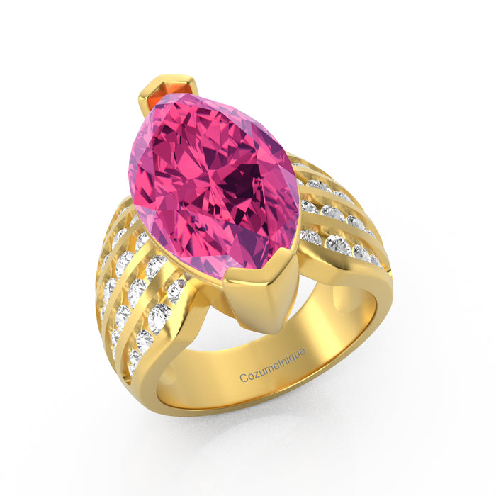 “Marquise Mama" Ring with 8.05ct Pink Rose