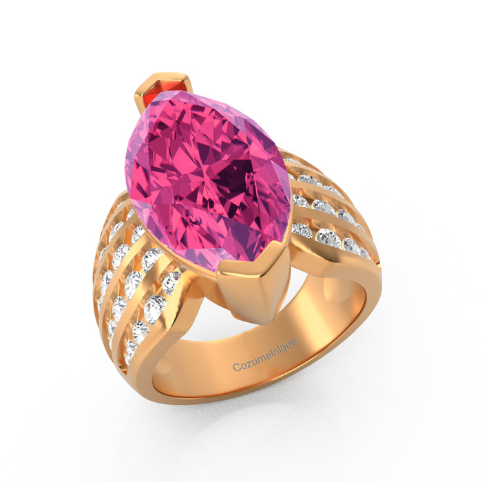 “Marquise Mama" Ring with 8.05ct Pink Rose