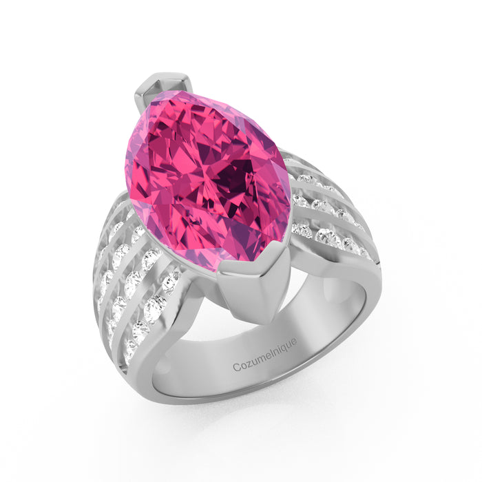 “Marquise Mama" Ring with 8.05ct Pink Rose