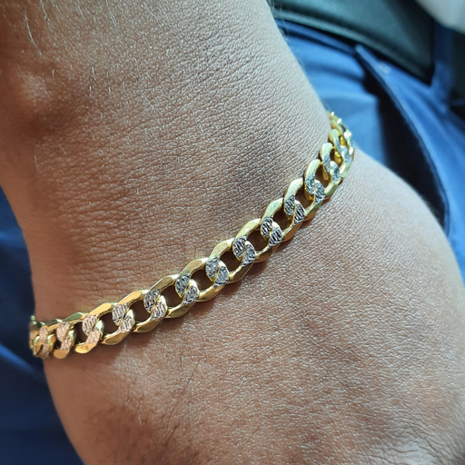 Cuban Link Diamond Cut Bracelet 10kt 7.5MM 8.5