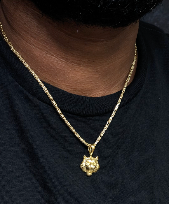 14k Gold Lion Head Pendant