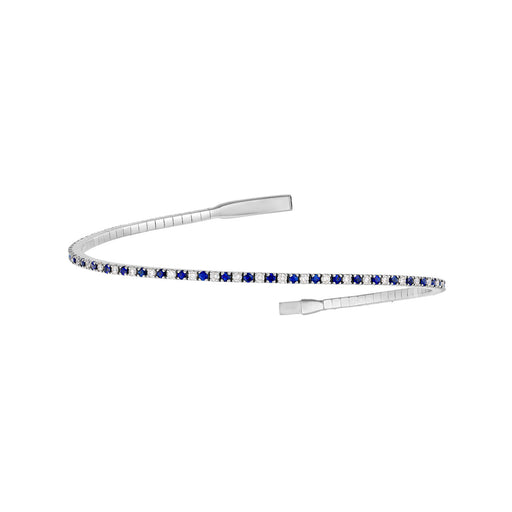 1.50 CTW Half Eternity Diamond and Sapphire Flex Bangle