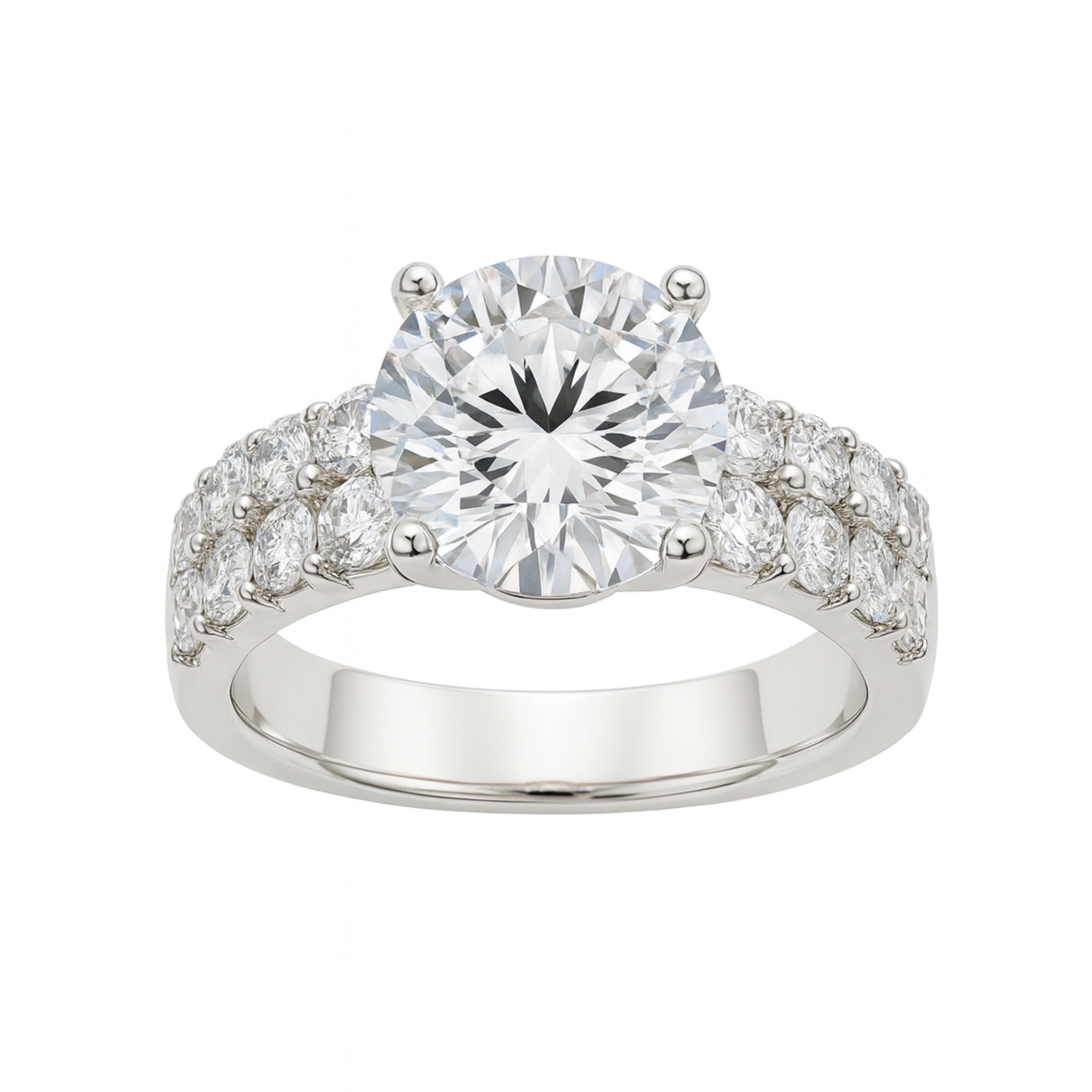 Round Lab Grown Diamond Engagement Ring 5.40CTW in 14K Gold