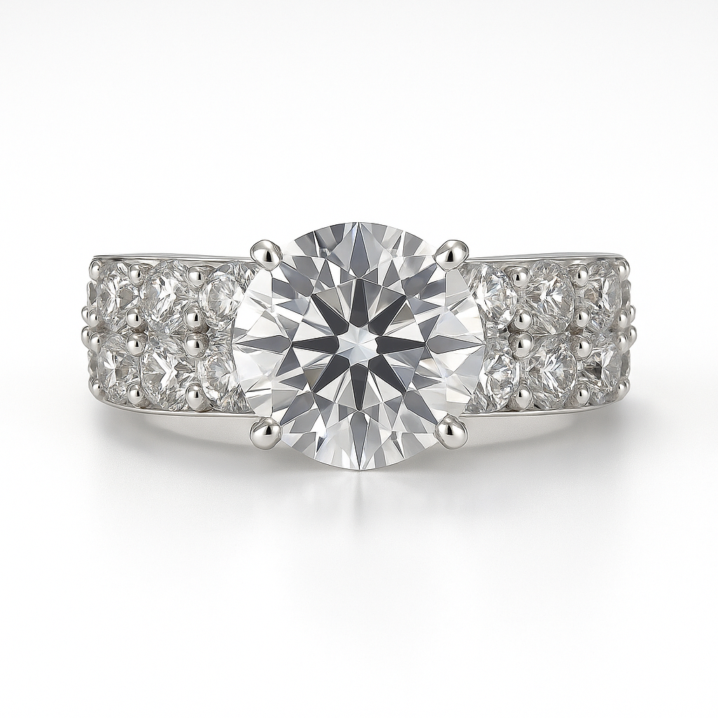 Round Lab Grown Diamond Engagement Ring 5.40CTW in 14K Gold