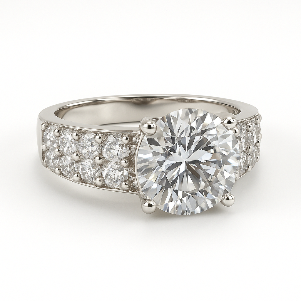 Round Lab Grown Diamond Engagement Ring 5.40CTW in 14K Gold