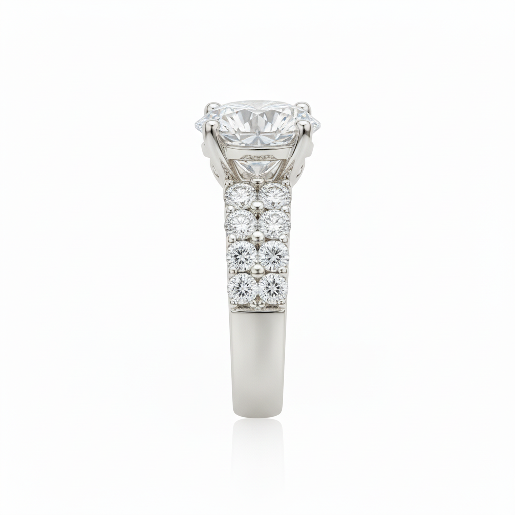 Round Lab Grown Diamond Engagement Ring 5.40CTW in 14K Gold