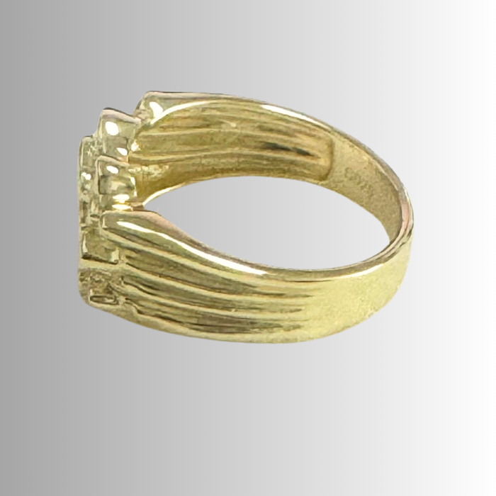 14k Gold Nugget Ring for Men Highpolished