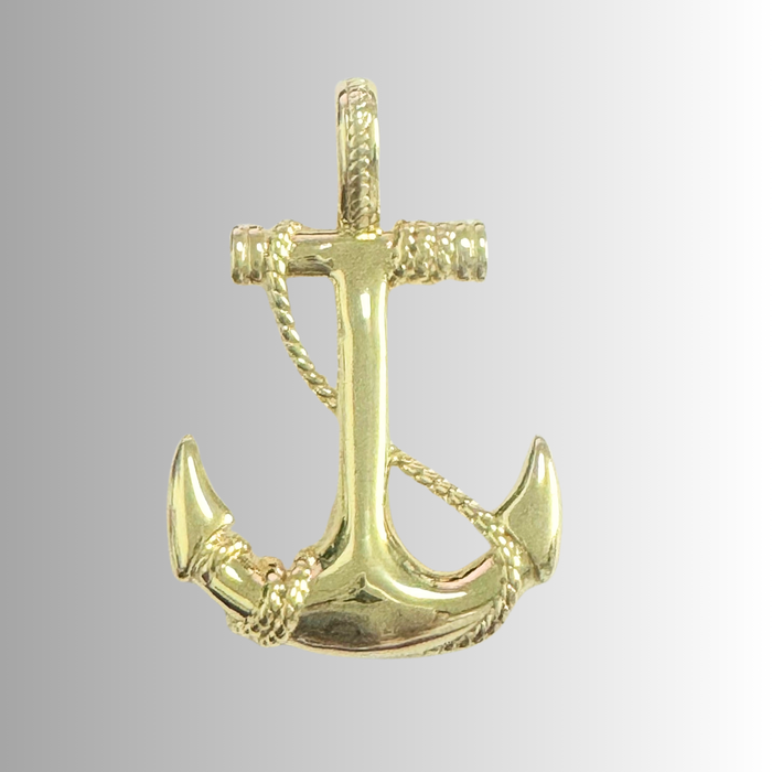 14k Gold Anchor Pendent Highpolished