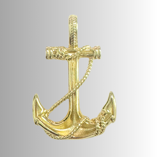 14k Gold Anchor Pendent Highpolished