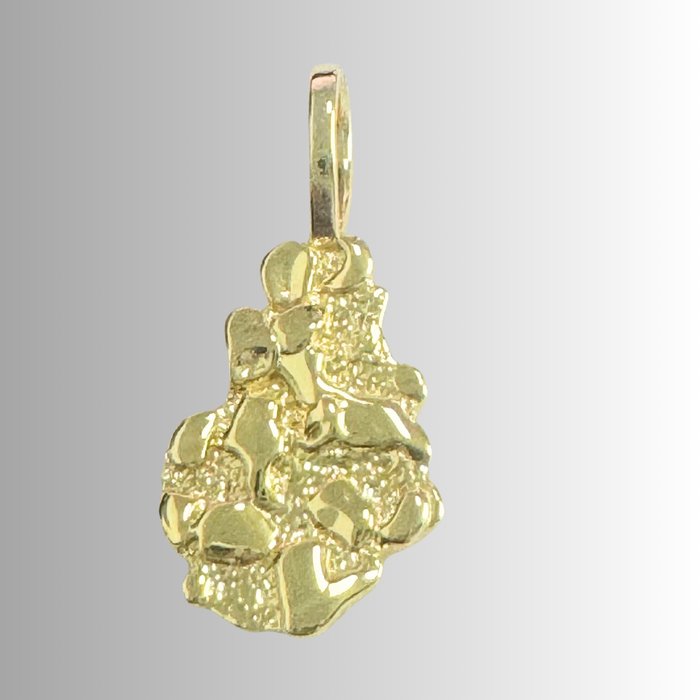 14k Gold Nugget Pendent Highpolished