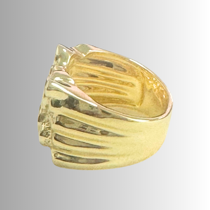 14k Gold Nugget Ring for Men Highpolished