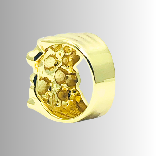 14k Gold Nugget Ring for Men Highpolished