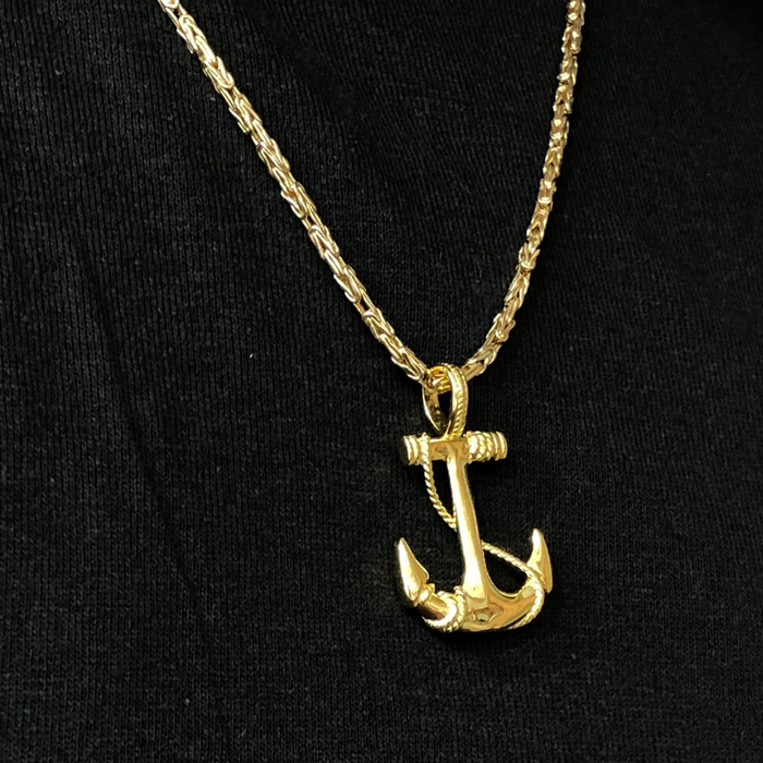 14k Gold Anchor Pendent Highpolished