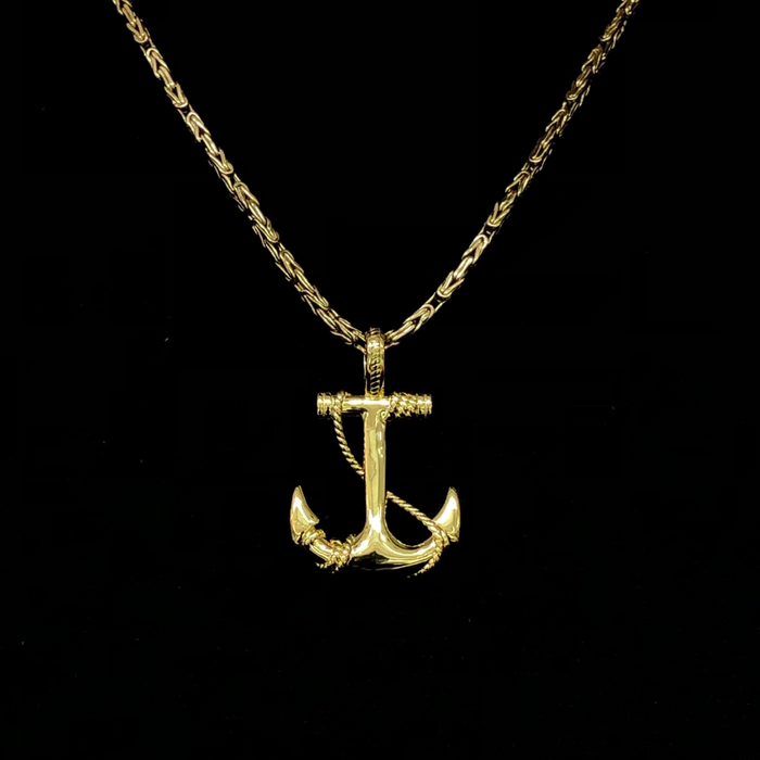 14k Gold Anchor Pendent Highpolished