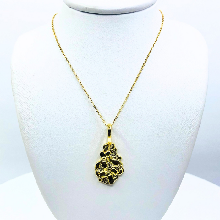 14k Gold Nugget Pendent Highpolished