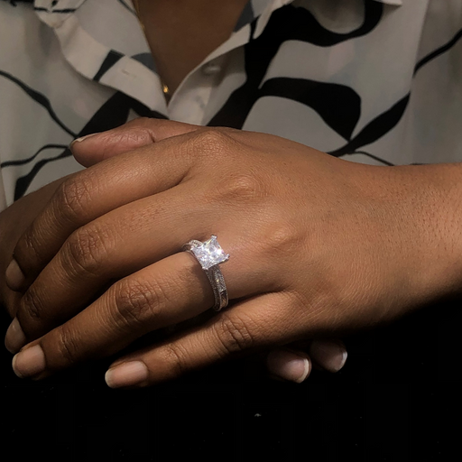 Fancy Princess Cut Diamond Engagement Ring (0.90 CTW) in 14K Gold