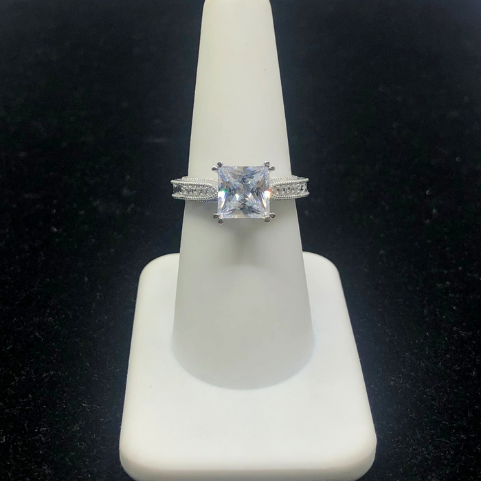 Fancy Princess Cut Diamond Engagement Ring in 14K Gold (0.90cttw)