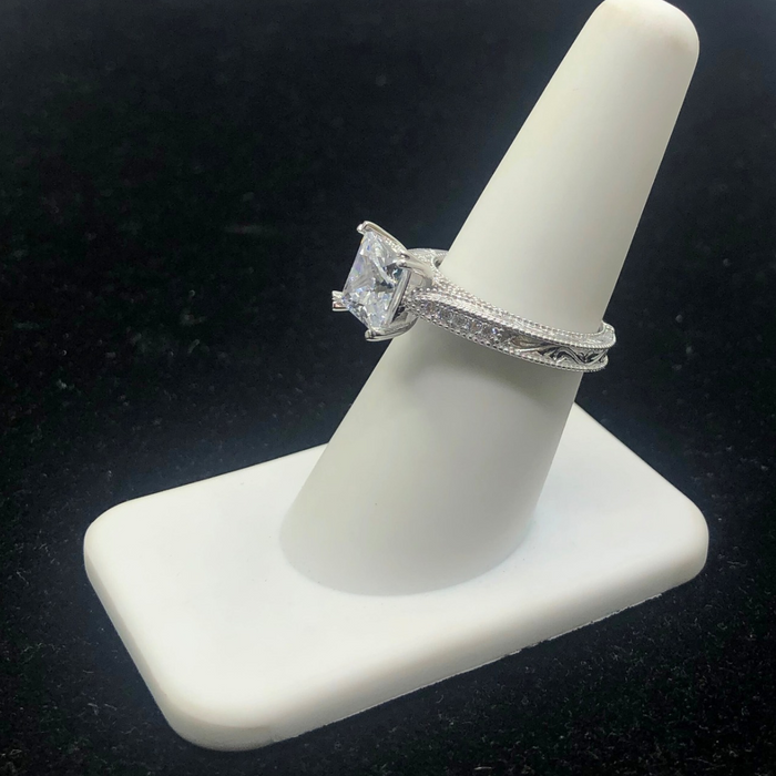 Fancy Princess Cut Diamond Engagement Ring in 14K Gold (0.90cttw)