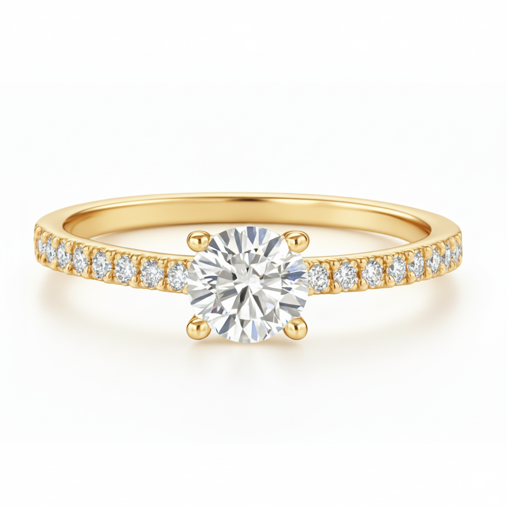 Fancy Lab Grown Diamond Engagement Ring 0.45CTW in 14K Gold