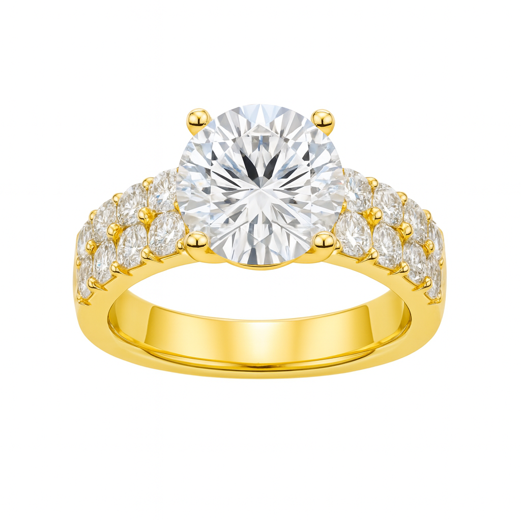 Round Lab Grown Diamond Engagement Ring 5.40CTW in 14K Gold