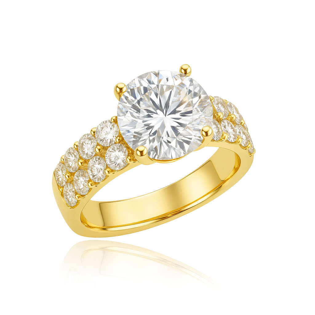 Round Lab Grown Diamond Engagement Ring 5.40CTW in 14K Gold