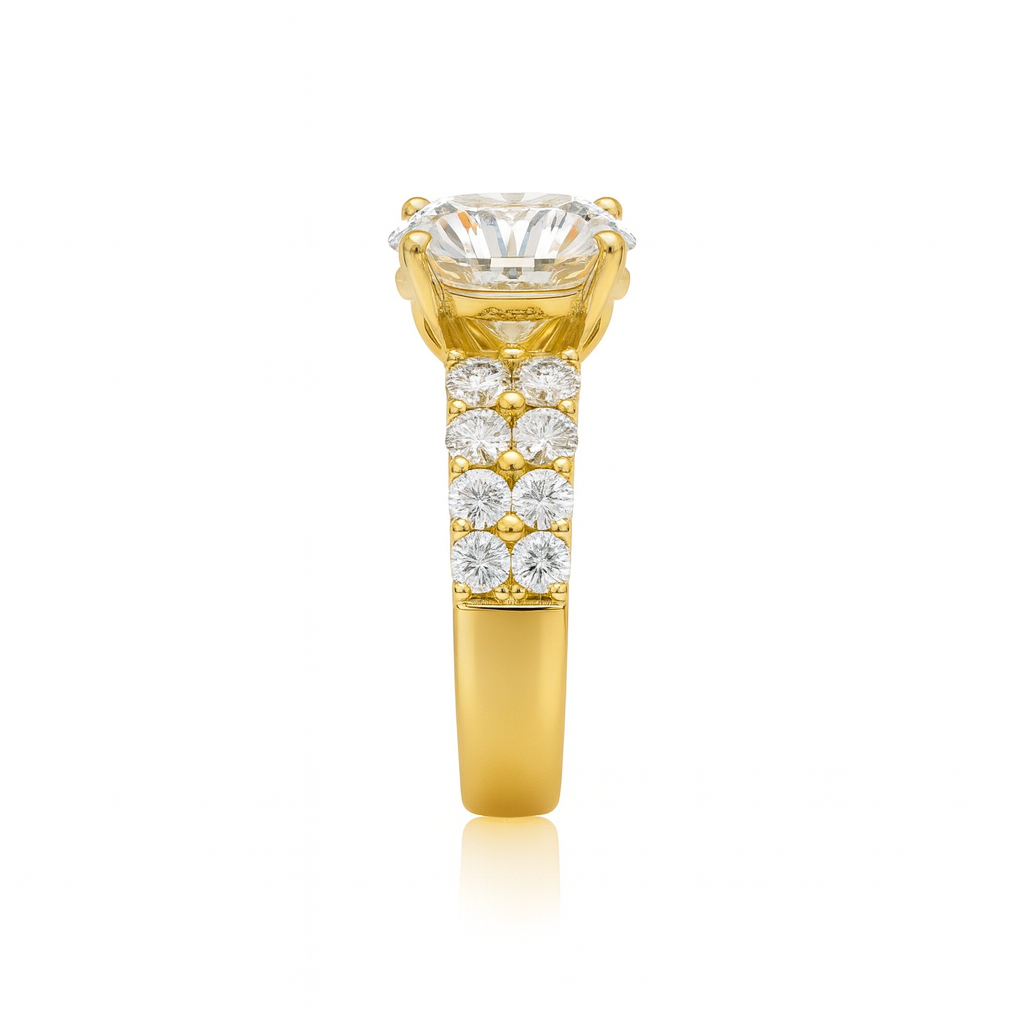 Round Lab Grown Diamond Engagement Ring 5.40CTW in 14K Gold