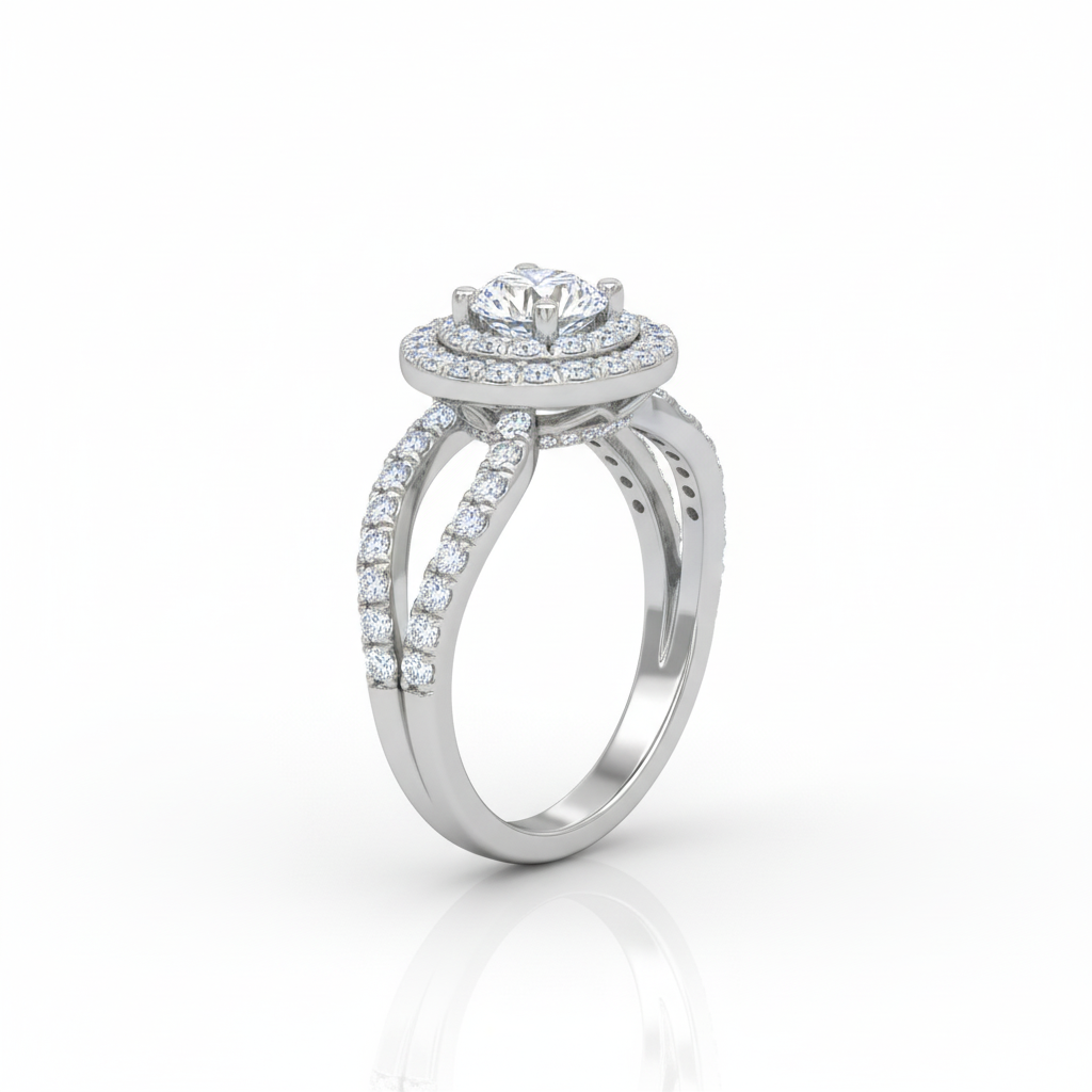 Lab Grown Round Diamond Ring 1.10CTW in 14k Gold