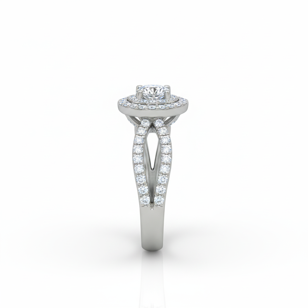 Lab Grown Round Diamond Ring 1.10CTW in 14k Gold