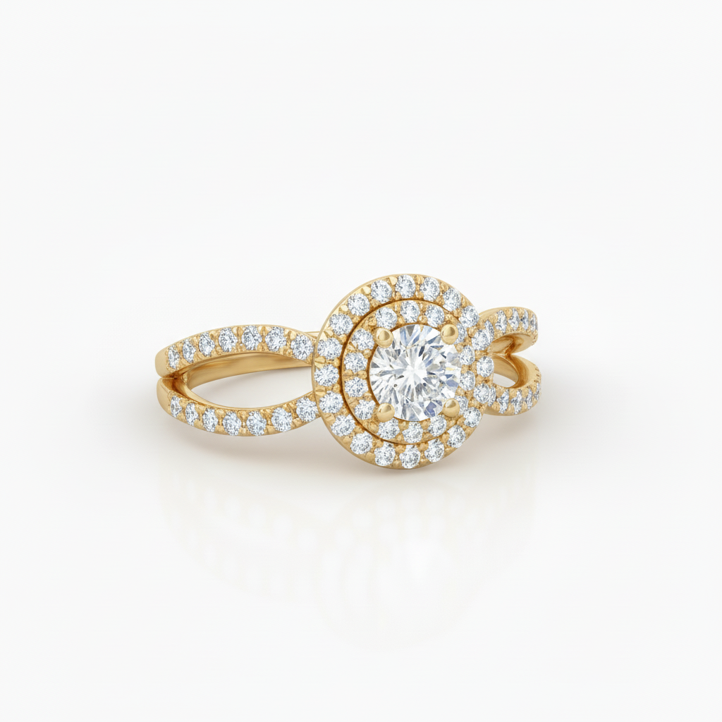 Lab Grown Round Diamond Ring 1.10CTW in 14k Gold