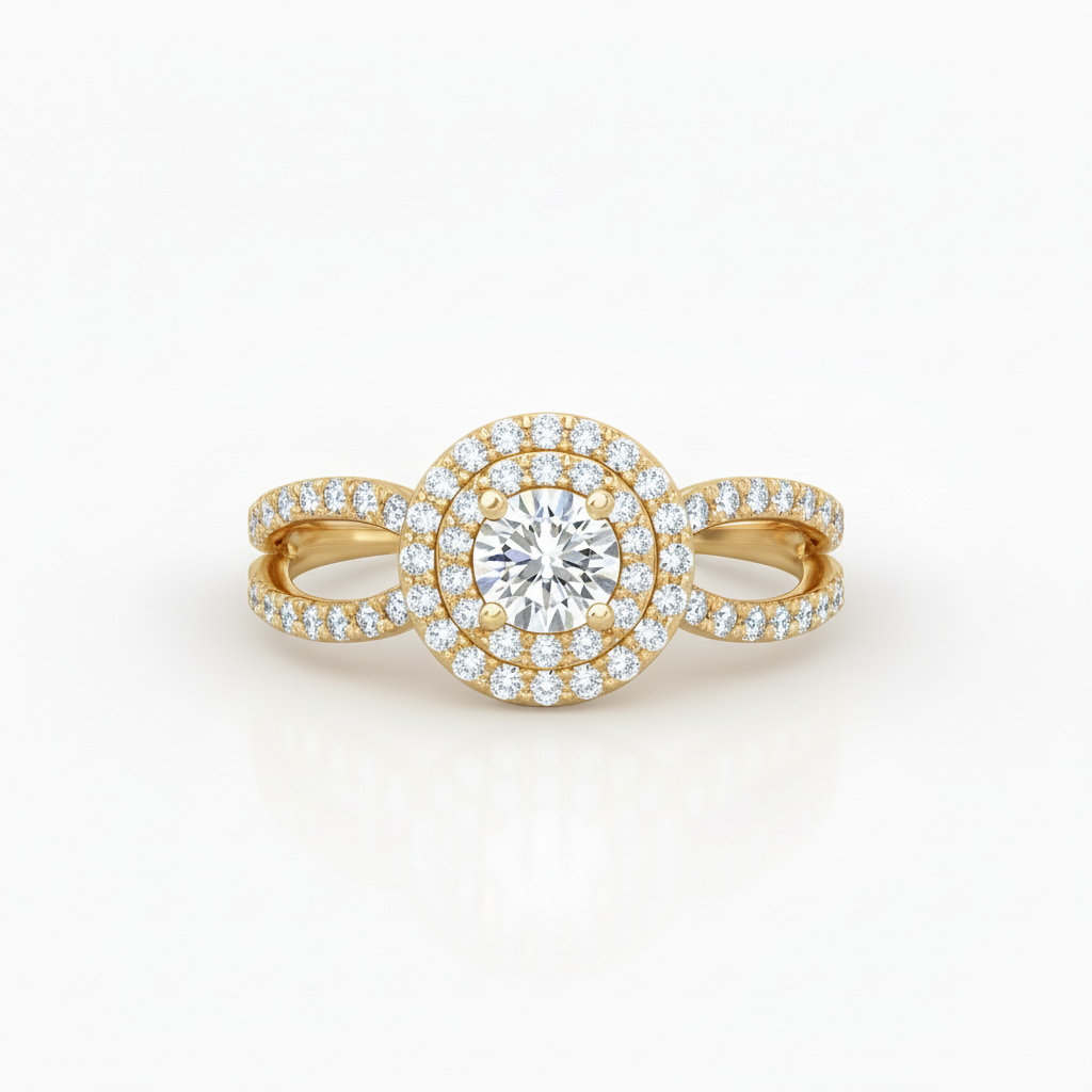 Lab Grown Round Diamond Ring 1.10CTW in 14k Gold