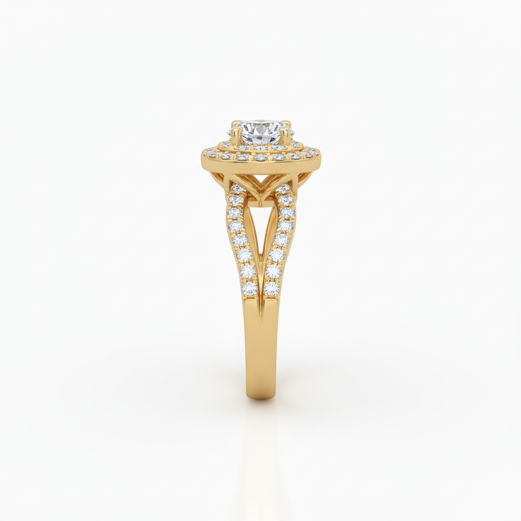Lab Grown Round Diamond Ring 1.10CTW in 14k Gold