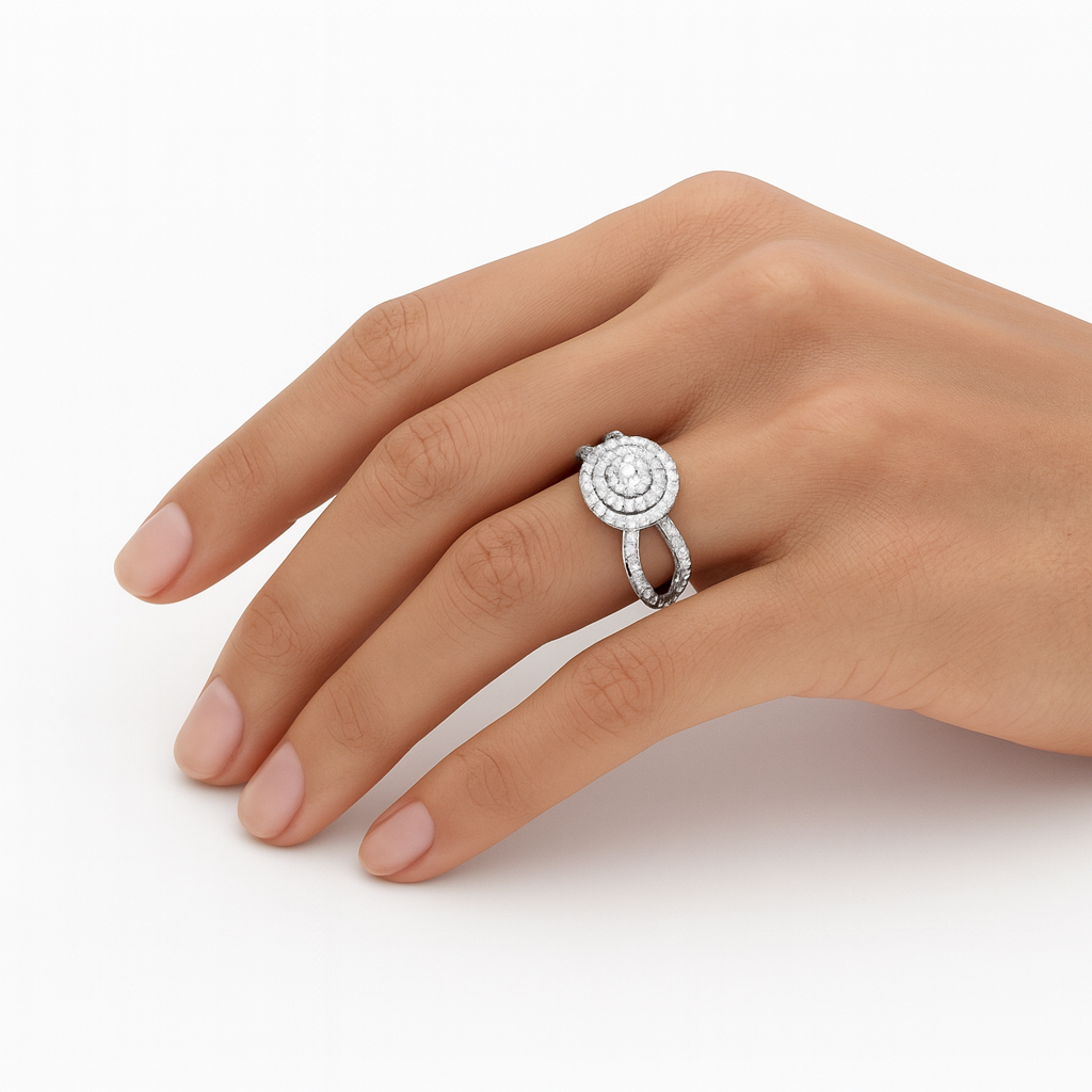 Lab Grown Round Diamond Ring 1.10CTW in 14k Gold