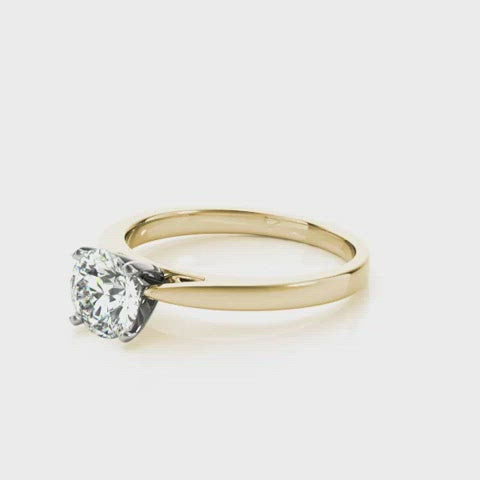 0.75ct Solitaire Round Diamond Engagement Ring Women's 14kt Gold