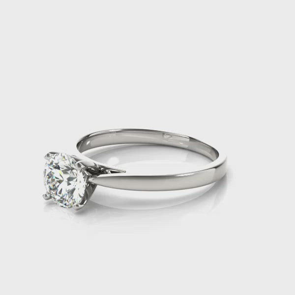 0.75ct Solitaire Round Diamond Engagement Ring Women's 14kt Gold