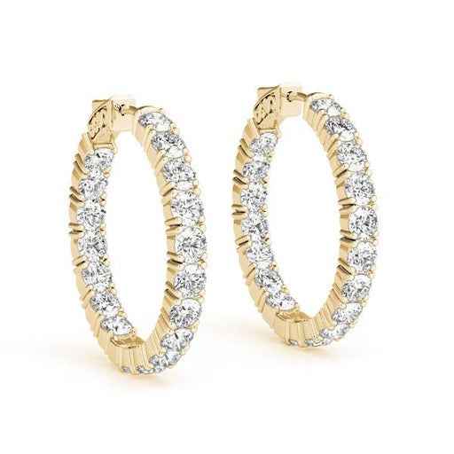 Luxurious Round Diamond Hoop set in 14k Gold(10.00ct TW)-1.4