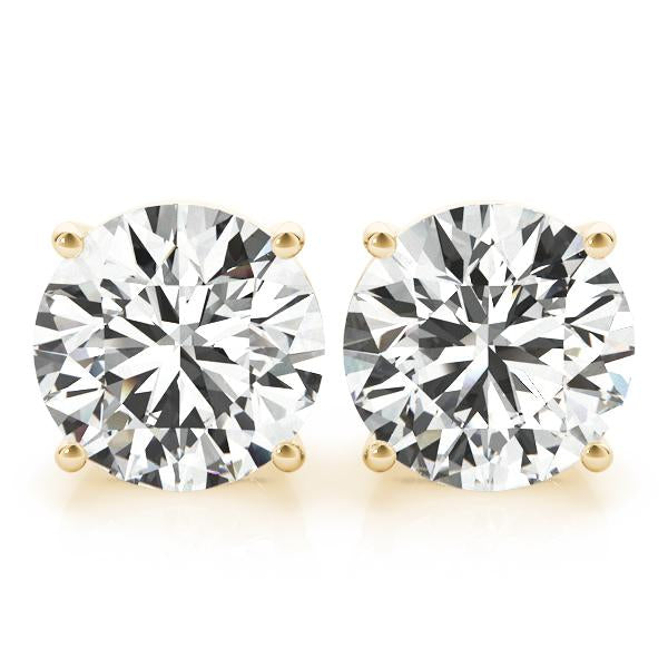 Elegant Round Lab Diamond Stud Earrings set in 14K Gold (2.00ct TW)