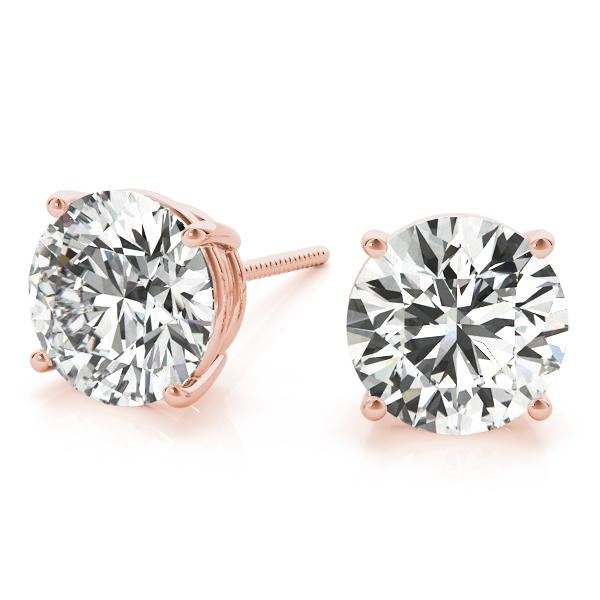 Diamond Stud Earrings Round 1.00cttw 14kt Gold. Better Quality.
