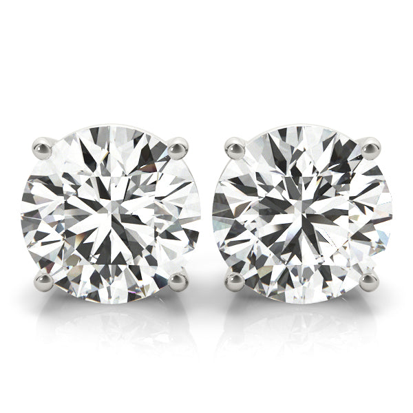 Elegant Round Lab Diamond Stud Earrings set in 14K Gold (2.00ct TW)