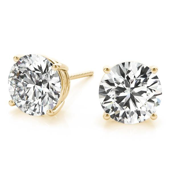 Elegant Round Lab Diamond Stud Earrings set in 14K Gold (2.00ct TW)