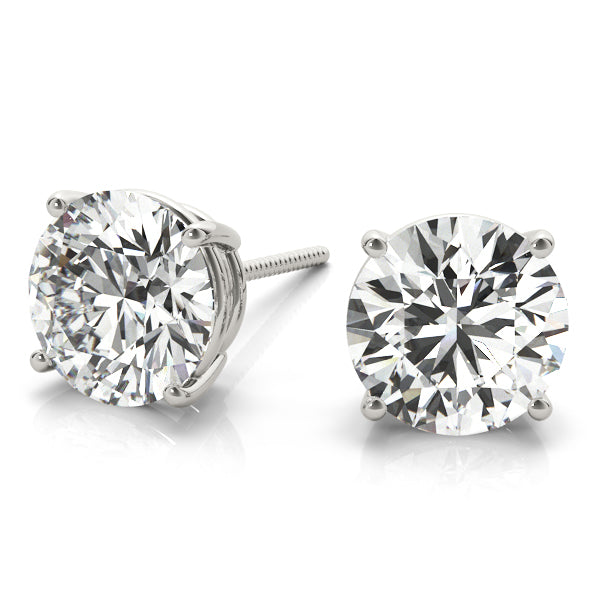 Elegant Round Lab Diamond Stud Earrings set in 14K Gold (2.00ct TW)