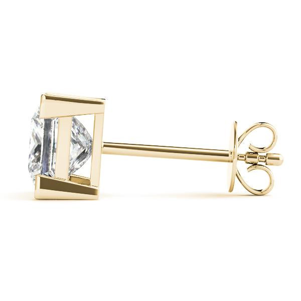 Luxurious Princess Lab Diamond Stud Earrings elegantly set in 14K Gold (1/2ct TW)