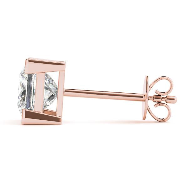 Luxurious Princess Lab Diamond Stud Earrings elegantly set in 14K Gold (1/2ct TW)