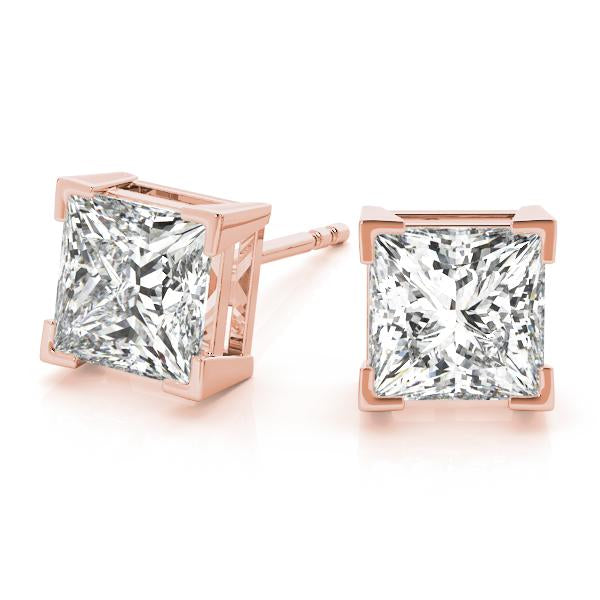 Petite Princess Lab Diamond Stud Earrings elegantly set in 14K Gold (1/4ct TW)