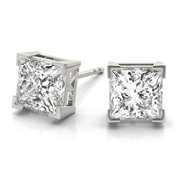 Petite Princess Diamond Stud Earrings elegantly set in 14K Gold (1.00ct TW)