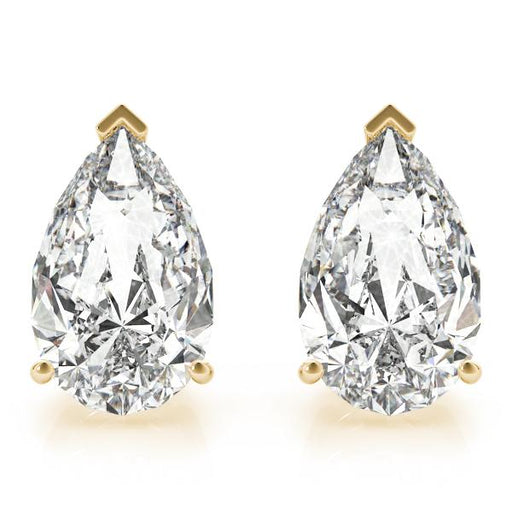 Petite Pear Diamond Stud Earrings elegantly set in 14K Gold (1.00ct TW)