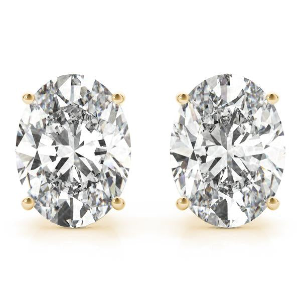 Classic Oval Lab Diamond Stud Earrings elegantly set in 14K Gold (1.00ct TW)