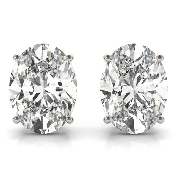 Classic Oval Diamond Stud Earrings elegantly set in 14K Gold (1.00ct TW)