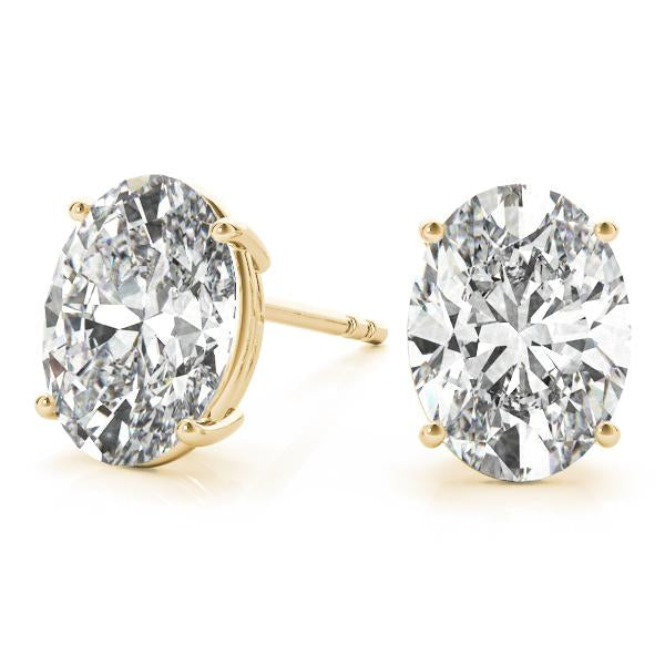 Classic Oval Lab Diamond Stud Earrings elegantly set in 14K Gold (1.00ct TW)